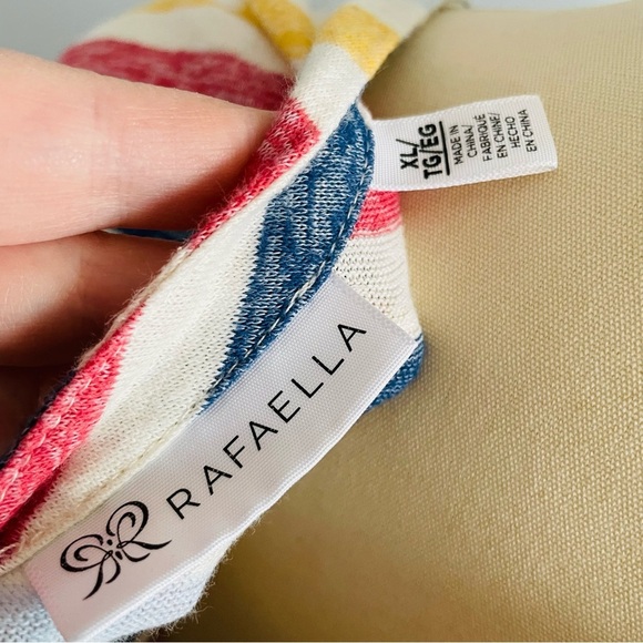 Rafaella Beachy Stripe Tie Front Top- Size XL- NWOT - Picture 6 of 7